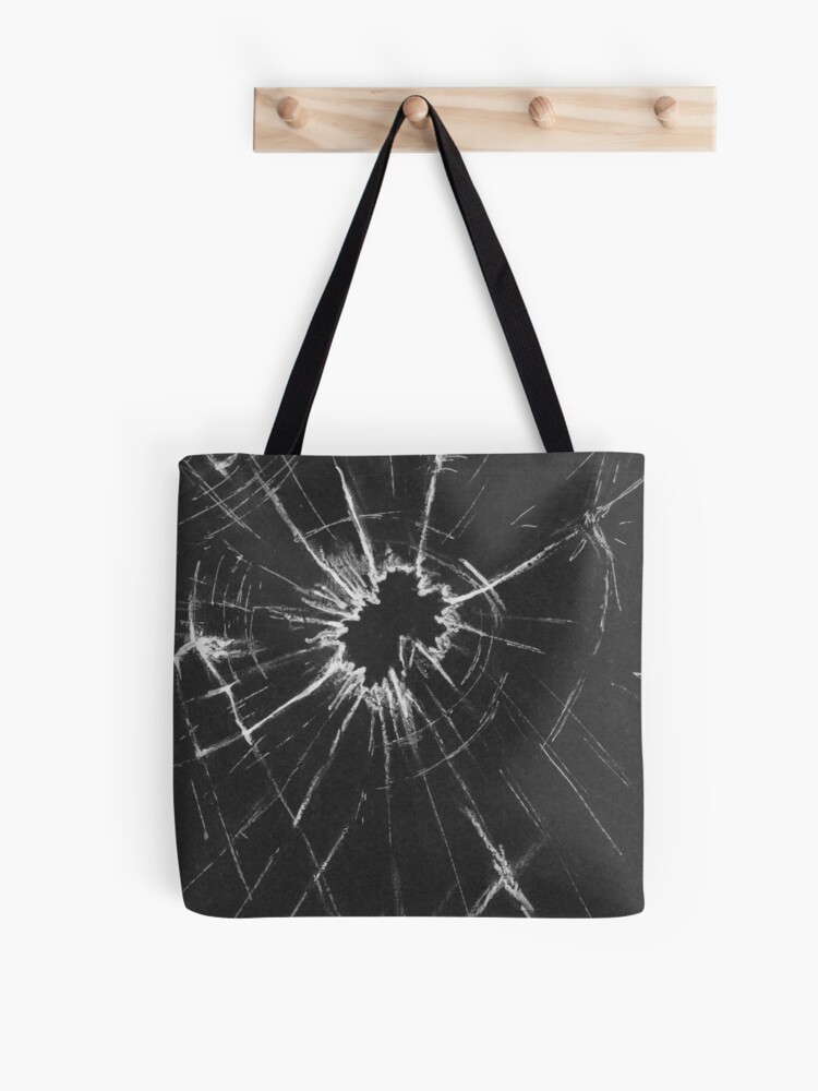 Thumbnail 1 von 2, Stofftasche, Glassplitter Gemälde schwarz-weiß designt und verkauft von arpiart.