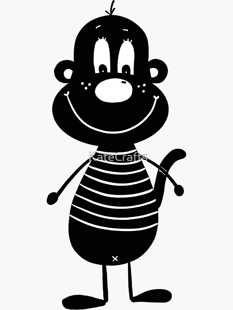 "Black and white monkey" Sticker for Sale by KateCrafts Redbubble