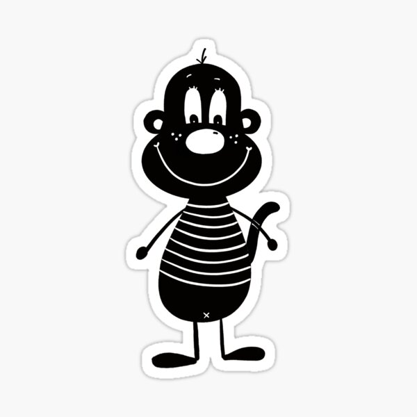 "Black and white monkey" Sticker for Sale by KateCrafts Redbubble