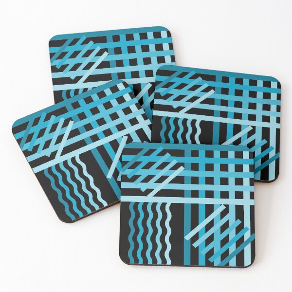 Item preview, geometric lines deco blue designed and sold by WilliamsGFX.
