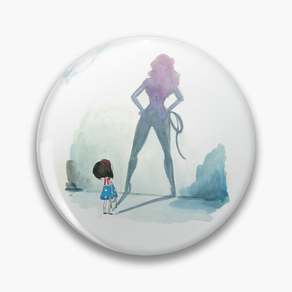 Illustration fille super hero Badge