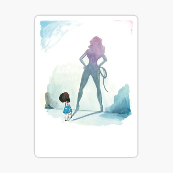 Illustration fille super hero Sticker