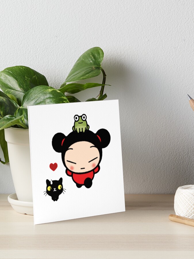Pucca with her cat and frog