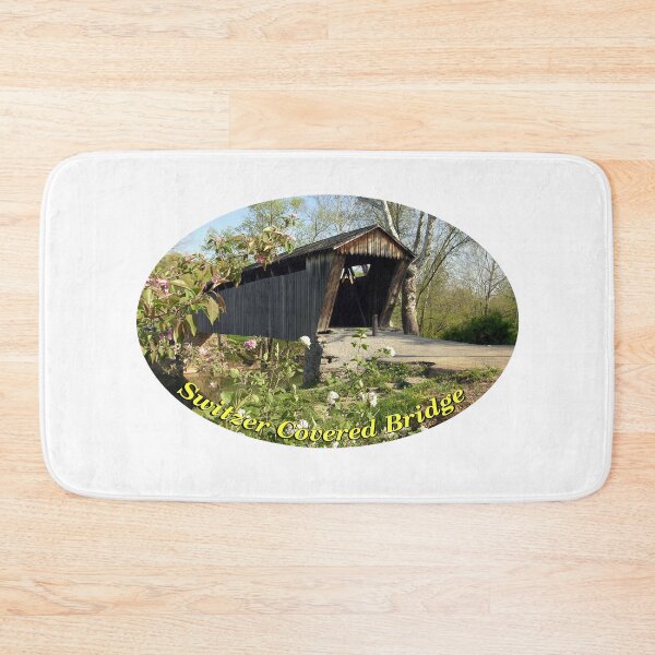 Item preview, Switzer Covered Bridge dogwoods in bloom designed and sold by gotucoveredart.