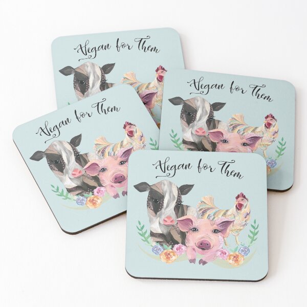 Item preview, Vegan for the Animals | Cow, Pig, Chicken designed and sold by hearteyedartist.