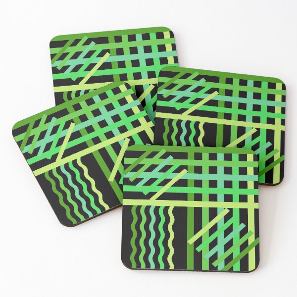 Item preview, geometric lines deco green designed and sold by WilliamsGFX.