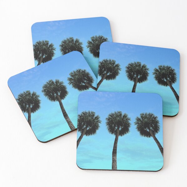 Item preview, Palm Trees with Blue Sunset Ombre Sky designed and sold by MarzStudio.