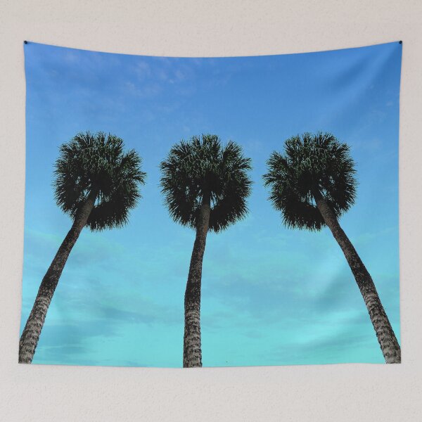 Item preview, Palm Trees with Blue Sunset Ombre Sky designed and sold by MarzStudio.