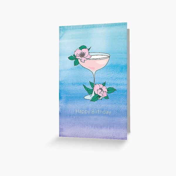 Rose Cocktail Greeting Card