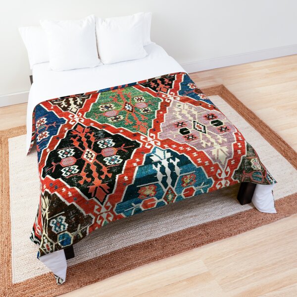 East Anatolian Antique Erzurum Bayburt Turkish Kilim Print Comforter