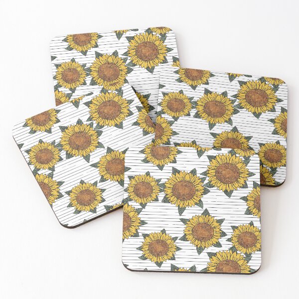Item preview, Sunflowers on stripes designed and sold by littlearrow.