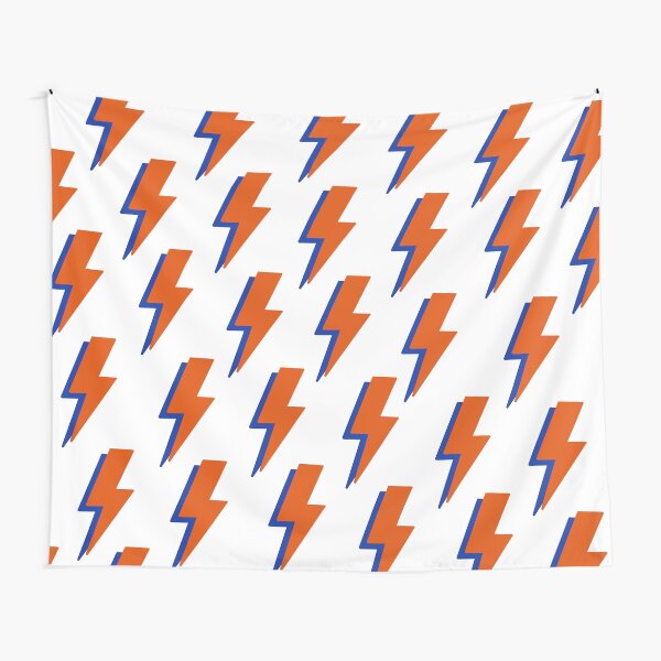 Orange Blue Lightning Bolt Tapestry