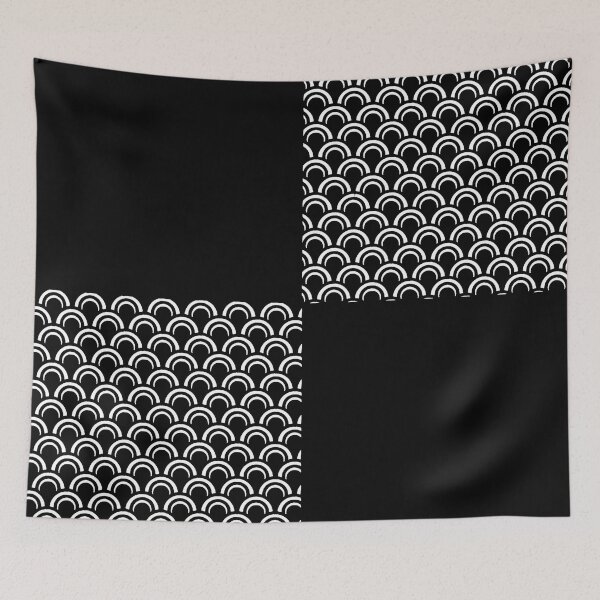 Item preview, Black Seigaiha Pattern designed and sold by sporadicdoodlin.