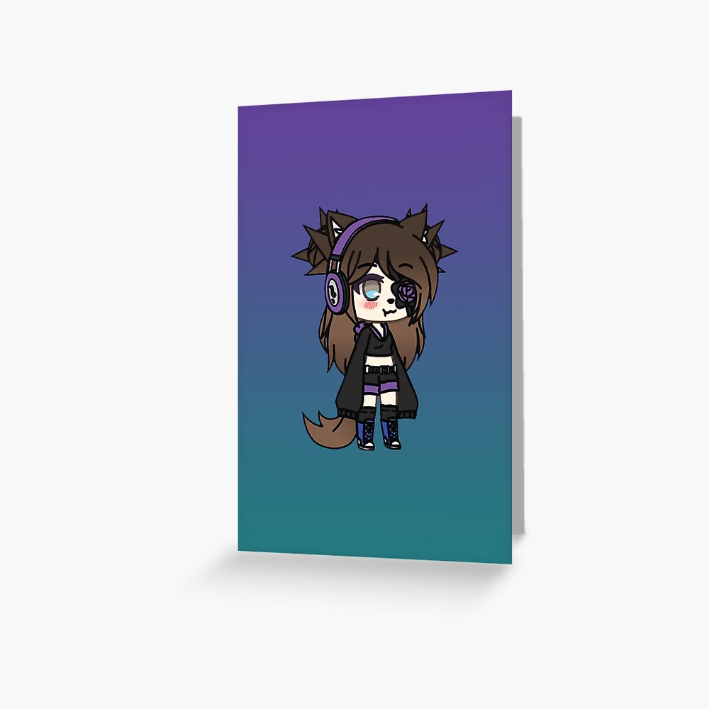 Gacha Life Series Karin The Strange Goth Girl With The Eye Patch Greeting Card By Pignpix Redbubble