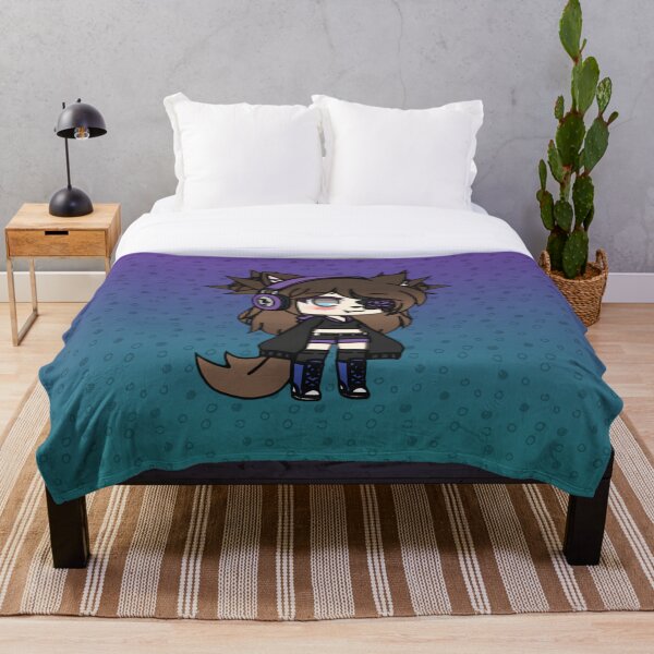 Gacha Life Series - Karin the strange goth girl with the eye patch Throw Blanket