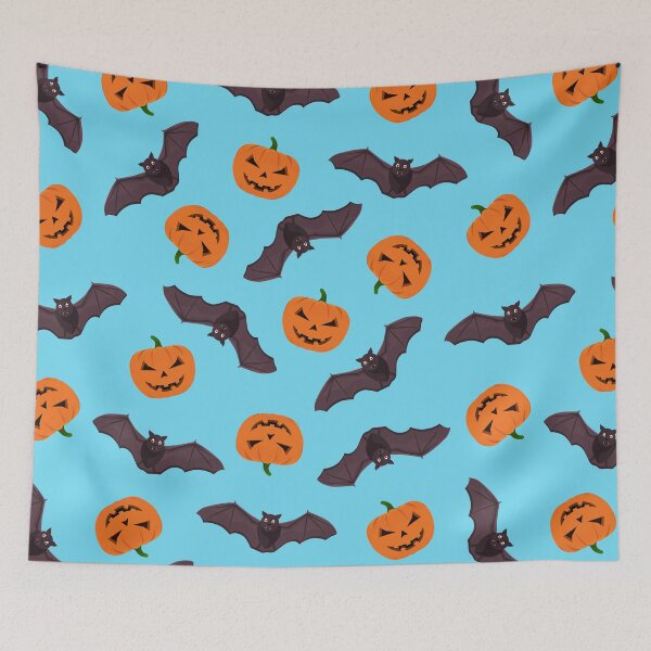Item preview, Halloween pattern with pumpkin and bats designed and sold by GulArt.