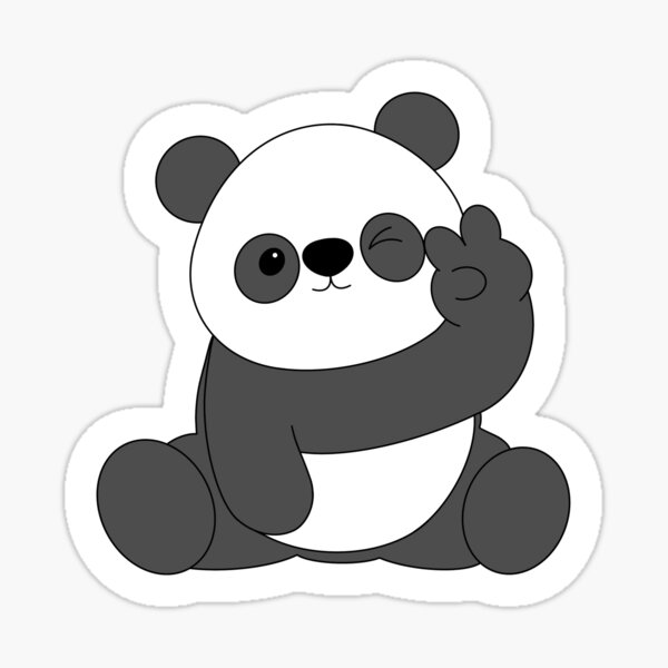 panda faisant le signe de la paix Sticker