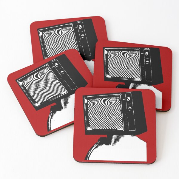 Item preview, TV HEAD Black and White on Red designed and sold by Rocket-To-Pluto.