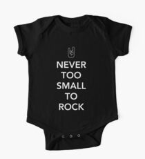Never too small to rock Short Sleeve Baby One-Piece