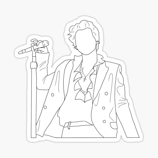 "Harry Styles Outline" Sticker for Sale by Jonello101 Redbubble