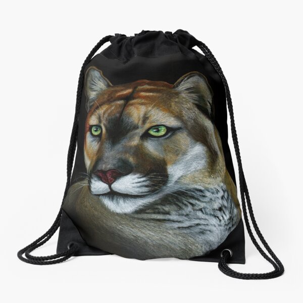 Florida Panther Portrait Drawstring Bag