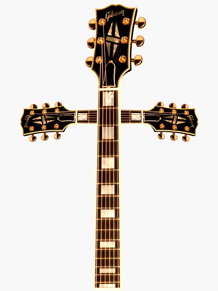 "Guitar Player Cross" Sticker for Sale by felinson Redbubble