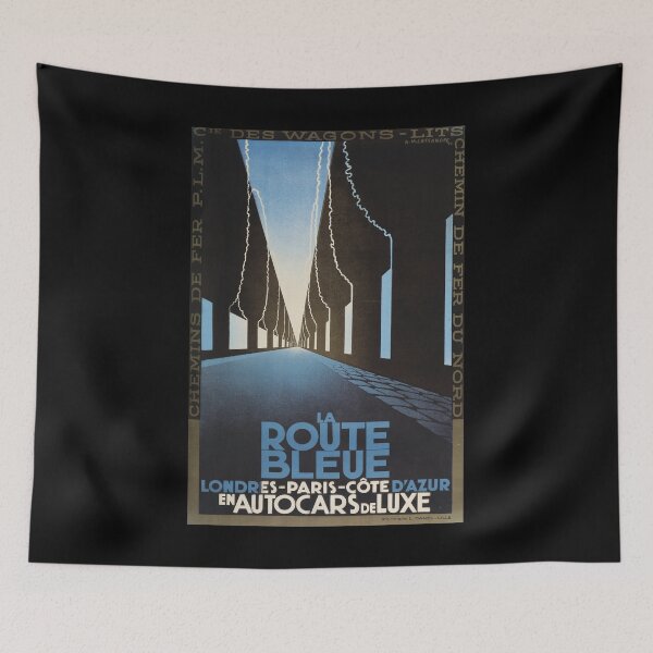 Item preview, La Route Bleue retro poster designed and sold by CorasPosters.