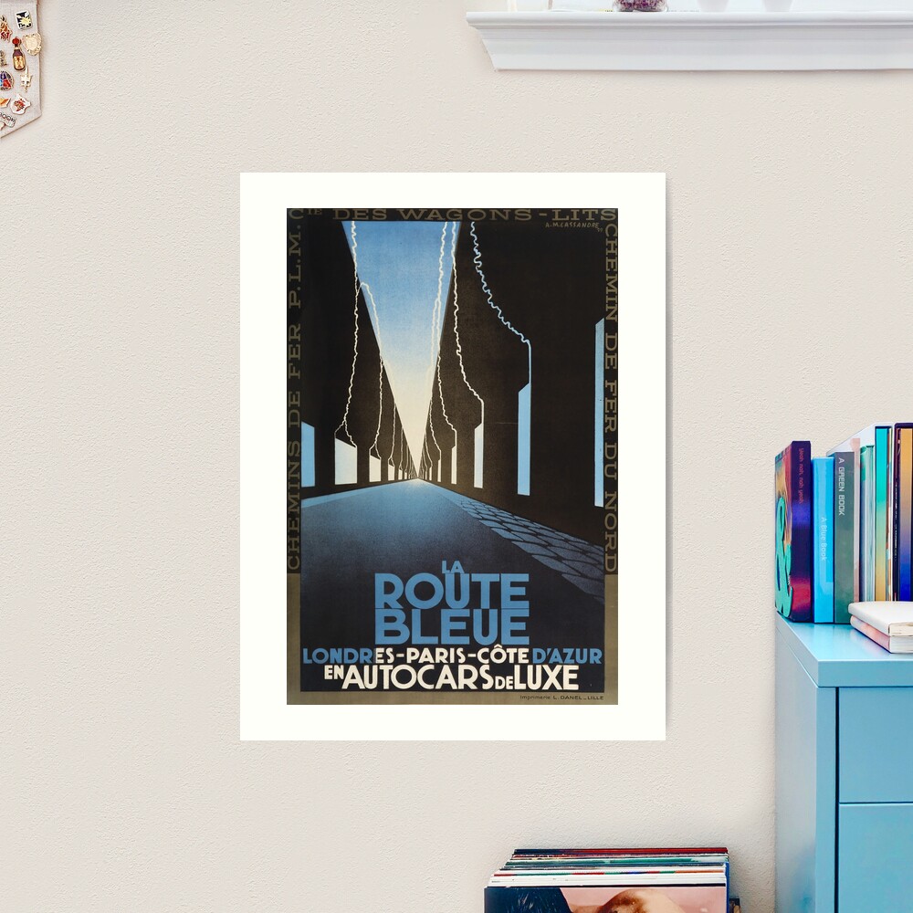 カッサンドル リトグラフ ポスター ROUTE BLEUE WAGONS-LITZ 'ROUTE BLEUE' POSTER [REPRODUCED EDITION]：アドルフ