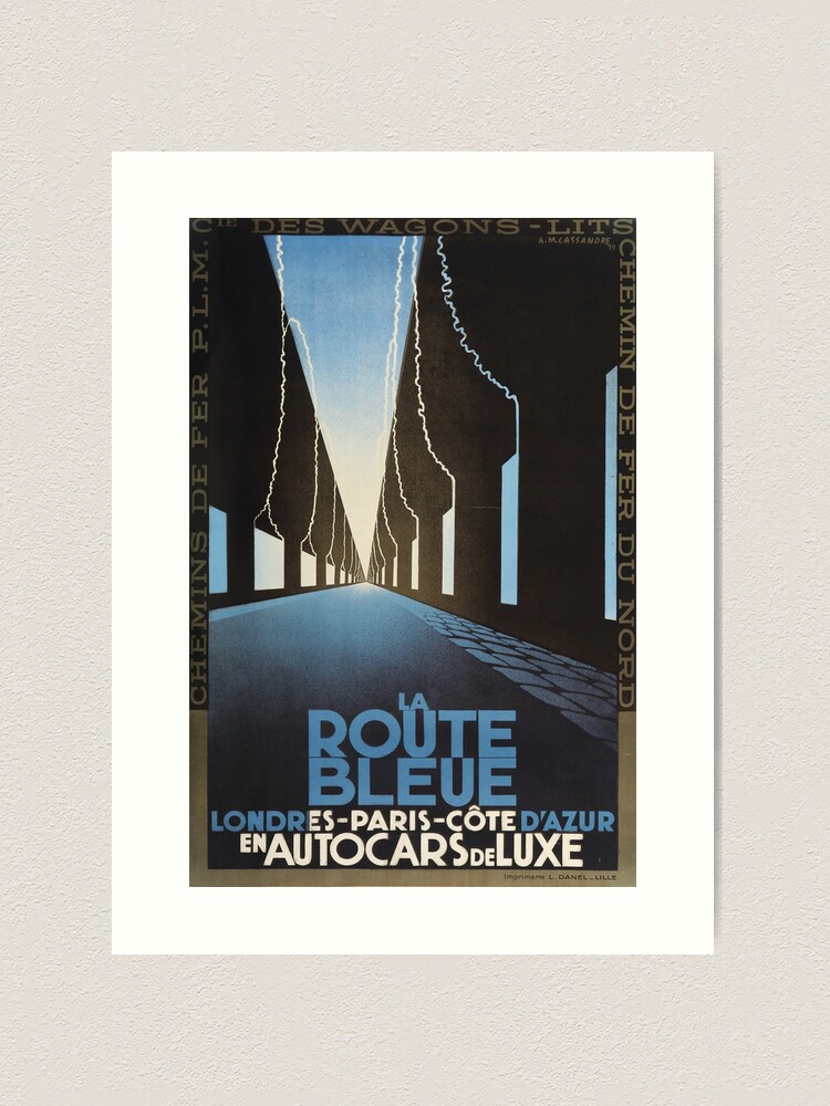 La Route Bleue retro poster