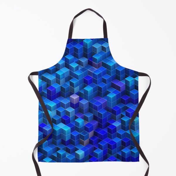 Item preview, Blue stacked 3D cubes abstract geometric pattern designed and sold by Katho Menden.