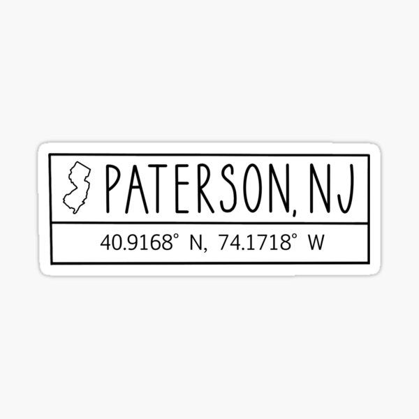 Vista previa del artículo con la obra «Paterson New Jersey Coordinates», diseñado y vendido por Emily Designs.