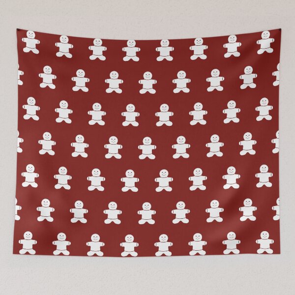 Item preview, White on Red Gingerbread Man Pattern designed and sold by ImpalaMoon.