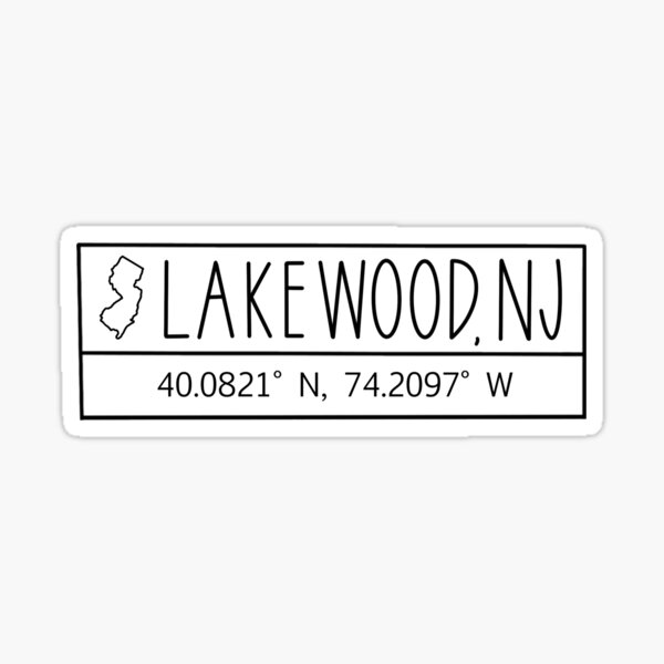"Lakewood New Jersey Coordinates" Sticker for Sale by Outtahere23