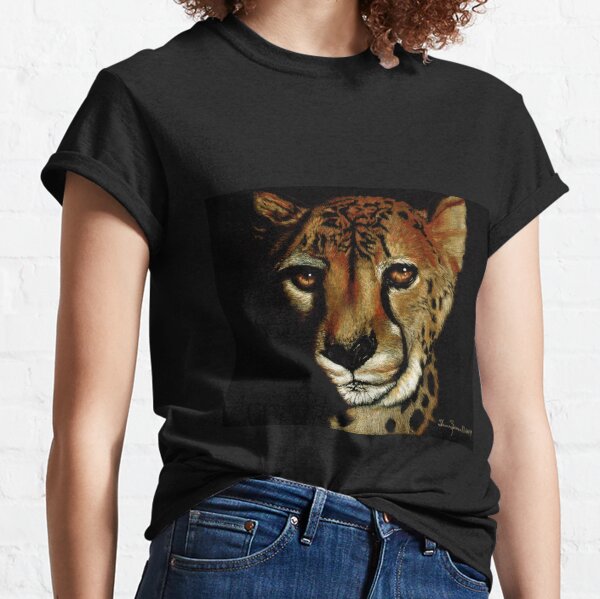 Cheetah Portrait on black paper Classic T-Shirt