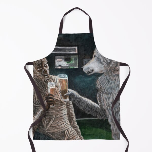 Item preview, Mummy and Werewolf Happy Hour Drinking Beer designed and sold by HelmsArt.