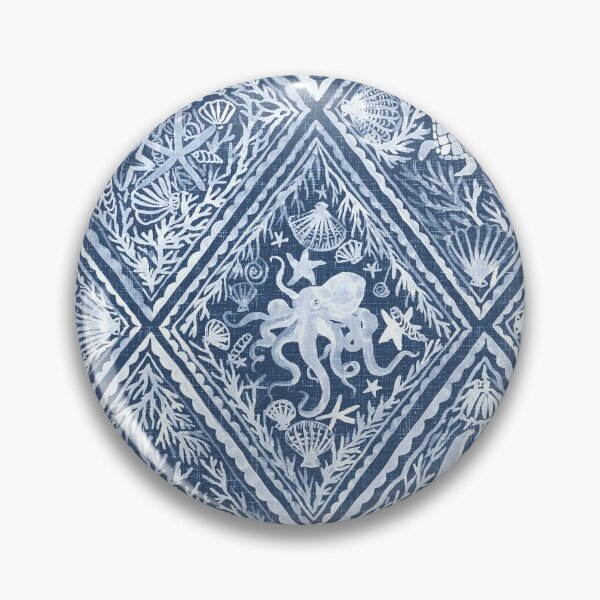 Item preview, Nautical bogo - indigo & white designed and sold by Rebecca Reck Art.