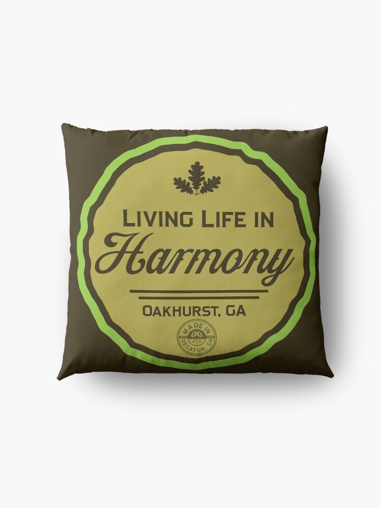 Alternate view of Living Life in Harmony, Oakhurst Georgia - Down-to-earth graphic swag Floor Pillow
