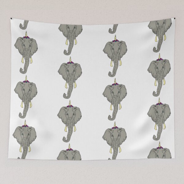 Item preview, Elephantcorn 2 (Gray with different color flowers) designed and sold by artsyANTcreatns.