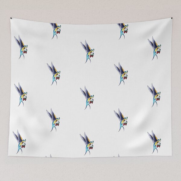 Item preview, Swallow and strawberries tattoo design designed and sold by LPdesigns2020.