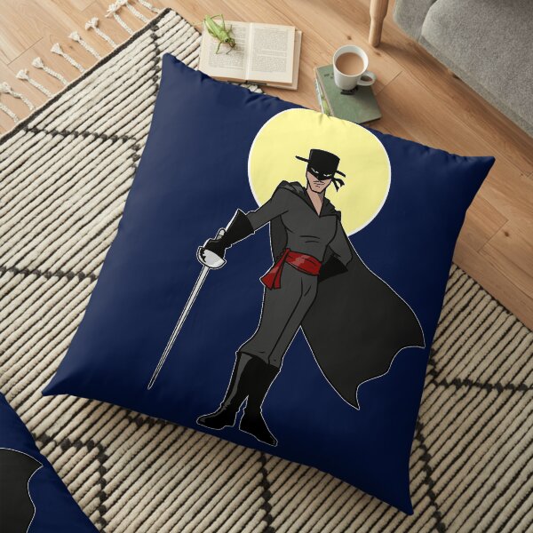 Zorro Beneath a Yellow Moon Floor Pillow