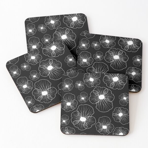 Item preview, Flower Pansies Pattern Black designed and sold by ranadigipaint.