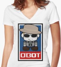 Frank O'bot 2.0 Women's Fitted V-Neck T-Shirt