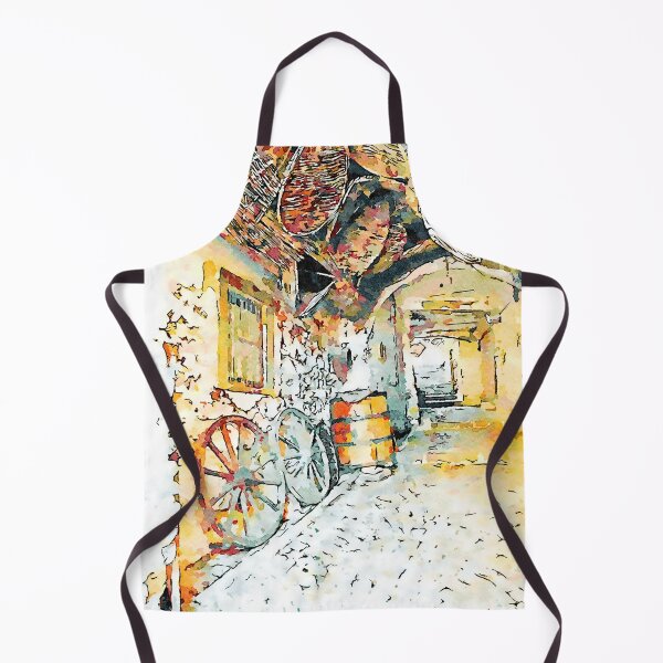 Item preview, Agropoli: view Alley with pots, barrel and two wagon wheels designed and sold by Giuseppe Cocco.