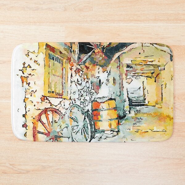 Item preview, Agropoli: view Alley with pots, barrel and two wagon wheels designed and sold by Giuseppe Cocco.