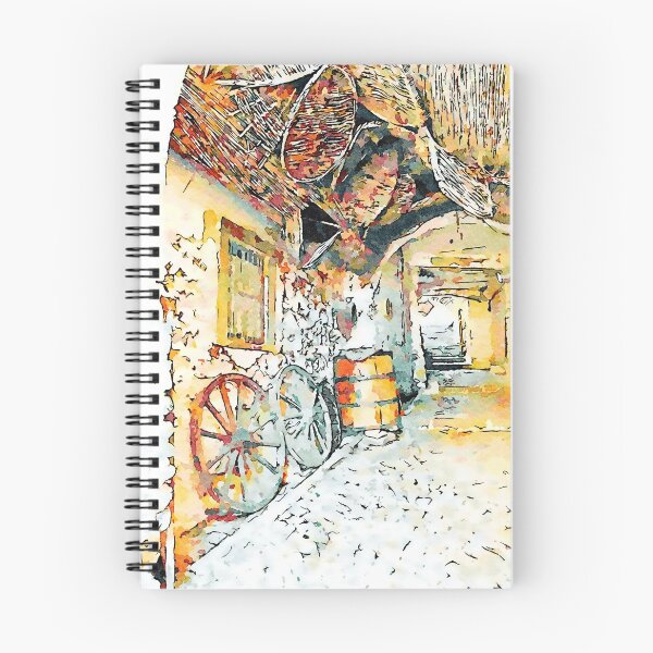 Item preview, Agropoli: view Alley with pots, barrel and two wagon wheels designed and sold by Giuseppe Cocco.