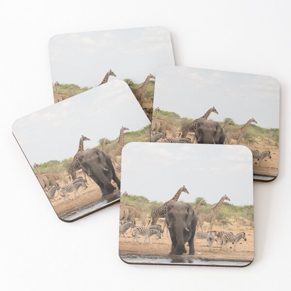 Item preview, Zebra giraffe and elephant at the waterhole designed and sold by HazelWright.