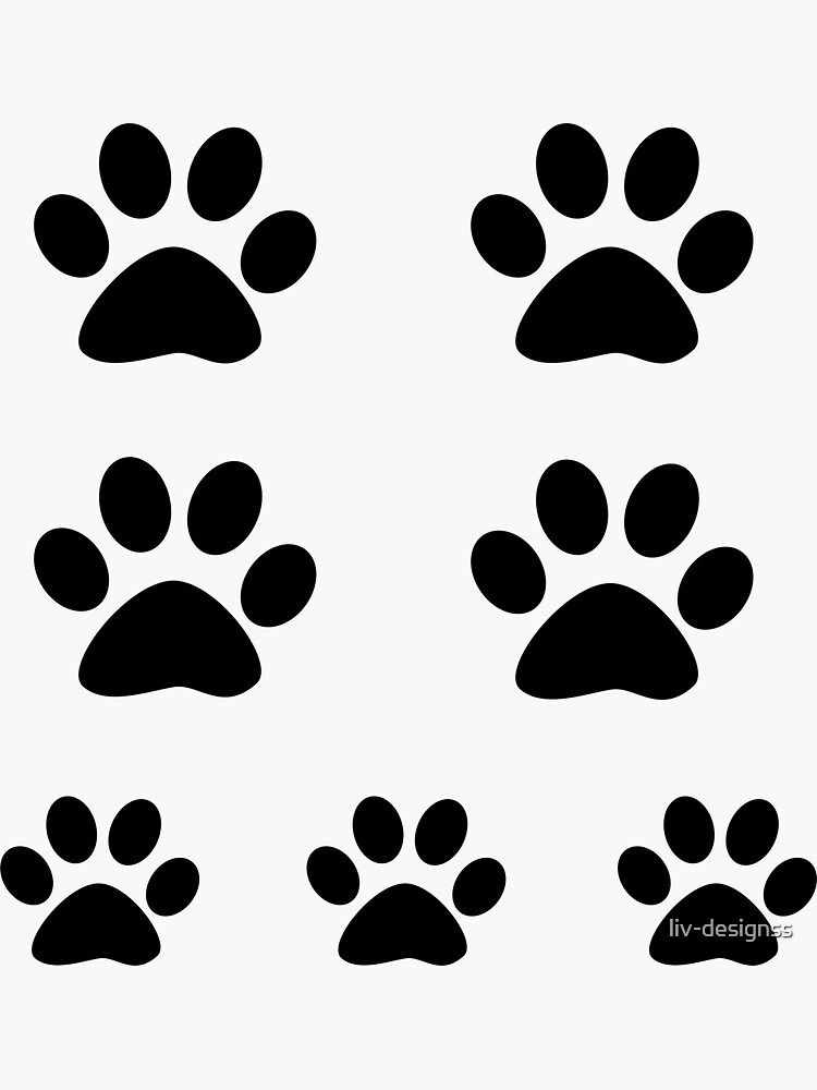 "Dog paw print sticker pack " Sticker for Sale by livdesignss Redbubble