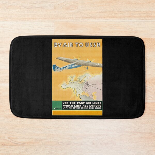 Item preview, By Air to USSR retro poster designed and sold by CorasPosters.