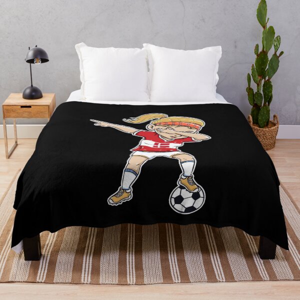 Item preview, Dabbing Soccer Player Funny Denmark Fan T-Shirt girl designed and sold by Pummli.