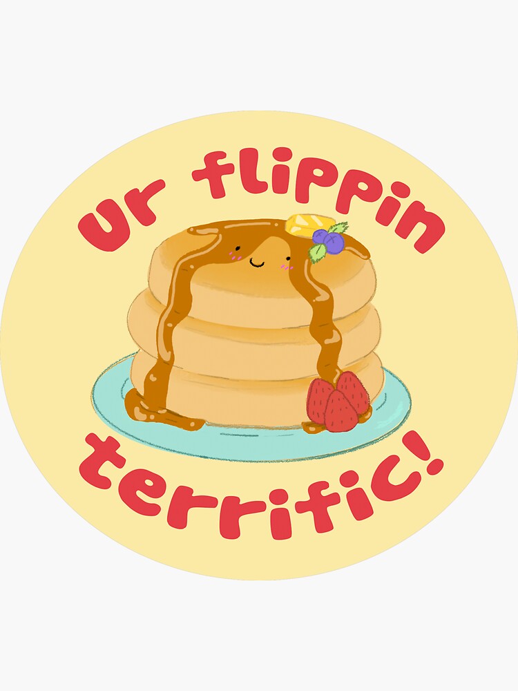 Cute Kawaii Pancake Sticker Sticker For Sale By Sofiasketch Redbubble